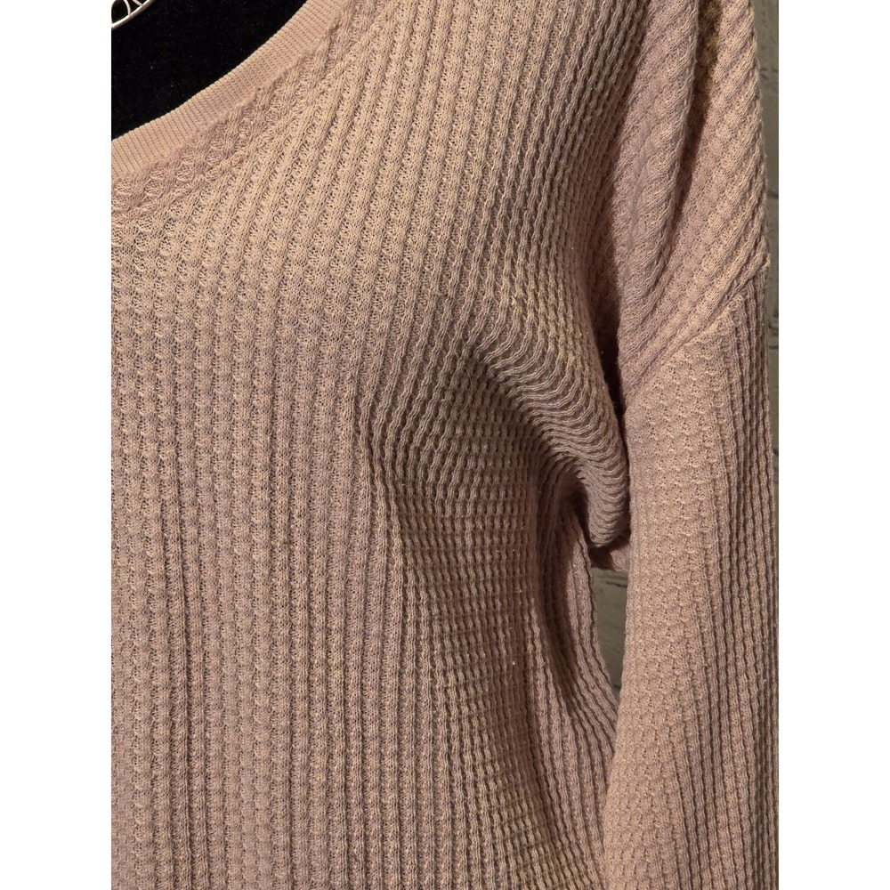 Altar'd State Womens Sz M (Oversized) Waffle Knit Tunic Top Dusty Rose - Picture 3 of 8